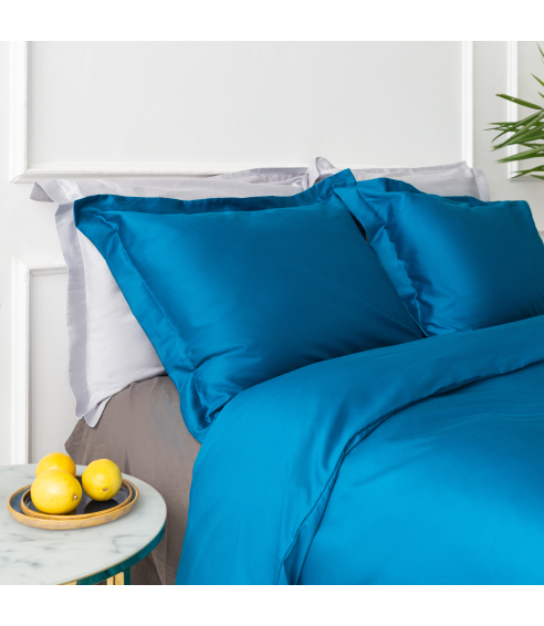 Premium satiinipussilakanasetti „Turquoise“. Satiinipussilakanasetti