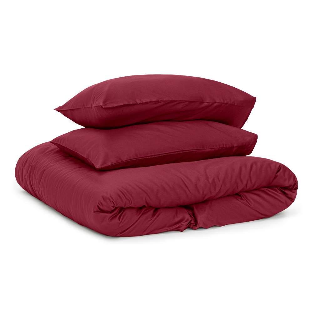 Premium Satiinipussilakanasetti „Maroon“. Satiinipussilakanasetti, 140x200 cm, 200x200 cm, 200x220 cm, 220x240 cm
