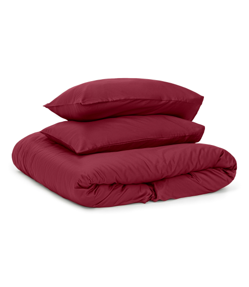 Premium Satiinipussilakanasetti „Maroon“. Satiinipussilakanasetti