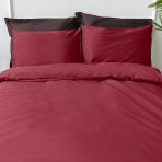 Premium Satiinipussilakanasetti „Maroon“. Satiinipussilakanasetti, 140x200 cm, 200x200 cm, 200x220 cm, 220x240 cm