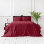 Premium Satiinipussilakanasetti „Maroon“. Satiinipussilakanasetti, 140x200 cm, 200x200 cm, 200x220 cm, 220x240 cm