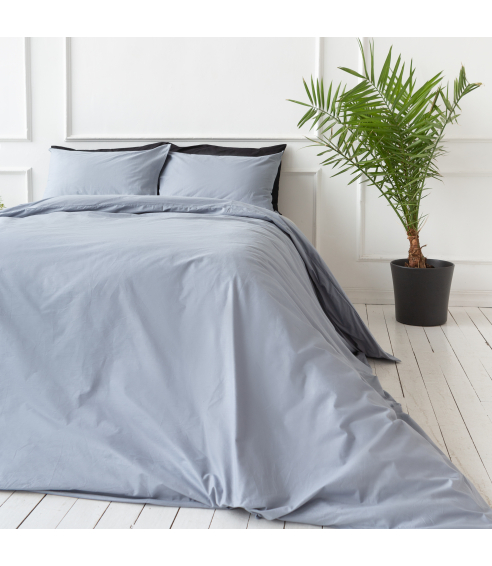 Percale pussilakanasetti „Shale grey“. Percale pussilakanasetti