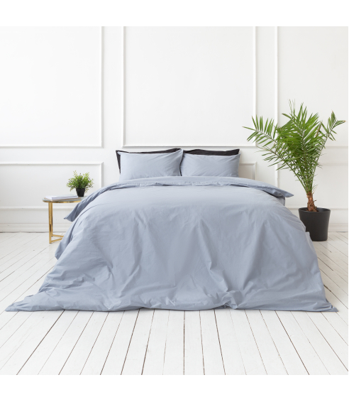 Percale pussilakanasetti „Shale grey“. Percale pussilakanasetti