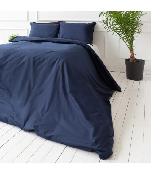 Percale pussilakanasetti „Deep sea“. Percale pussilakanasetti