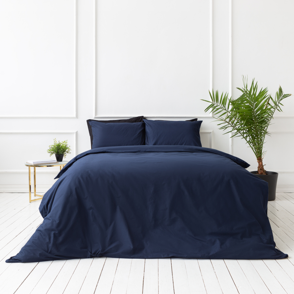 Percale pussilakanasetti „Deep sea“. Percale pussilakanasetti, 140x200 cm, 200x200 cm, 200x220 cm
