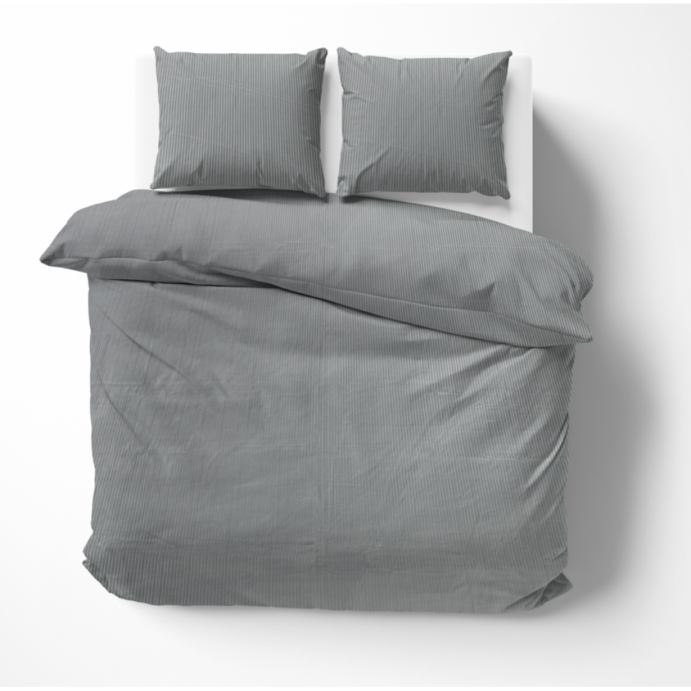 Premium satiinipussilakanasetti „Grey stripe 3 mm“. Satiinipussilakanasetti, 200x220 cm