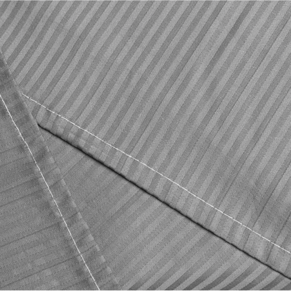 Premium satiinipussilakanasetti „Grey stripe 3 mm“. Satiinipussilakanasetti, 200x220 cm