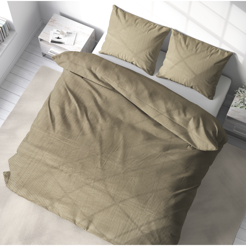 Premium satiinipussilakanasetti „Brown stripe 3 mm“. Satiinipussilakanasetti, 160x200 cm, 200x220 cm