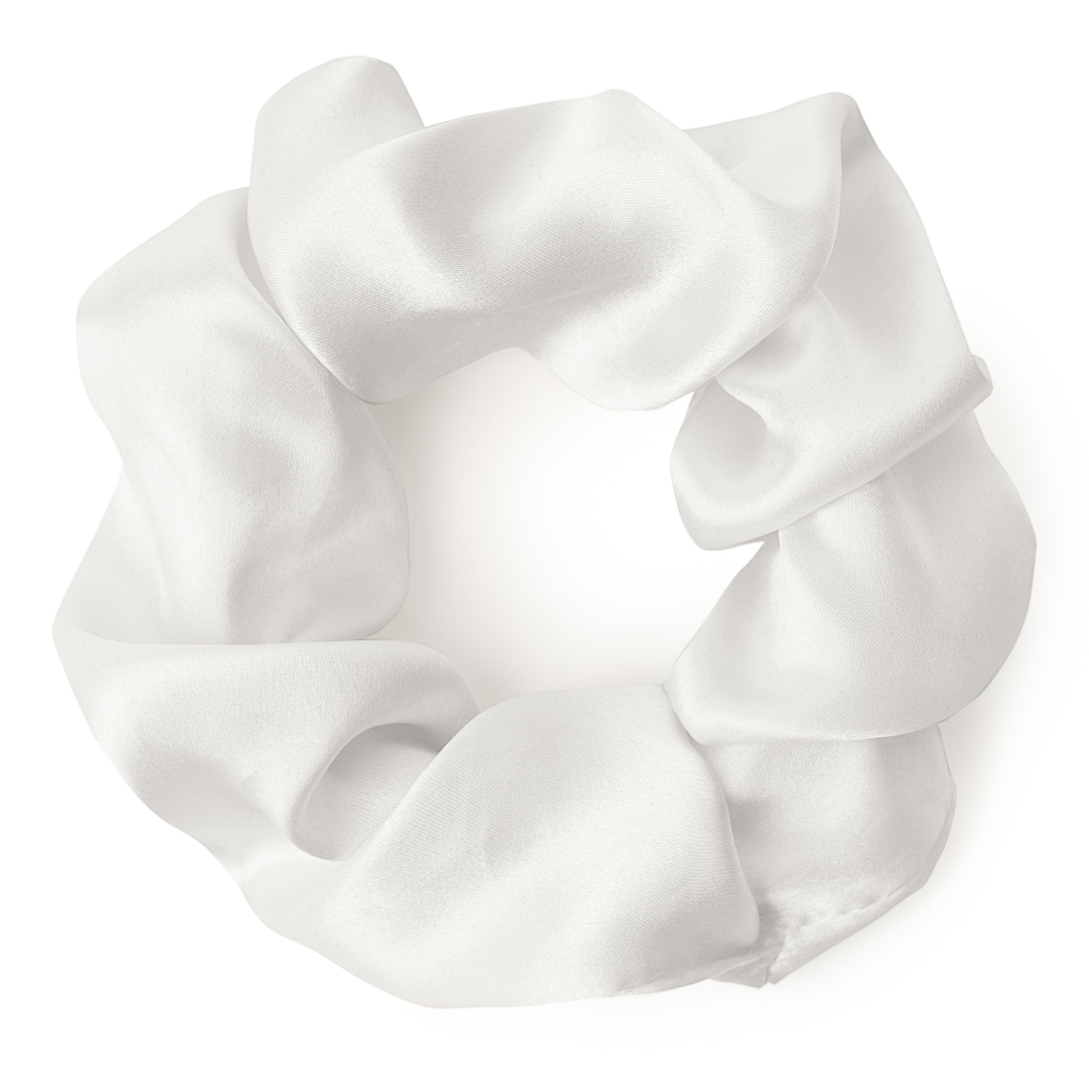 Silkki scrunchie „Snow“. Hiuslenkit