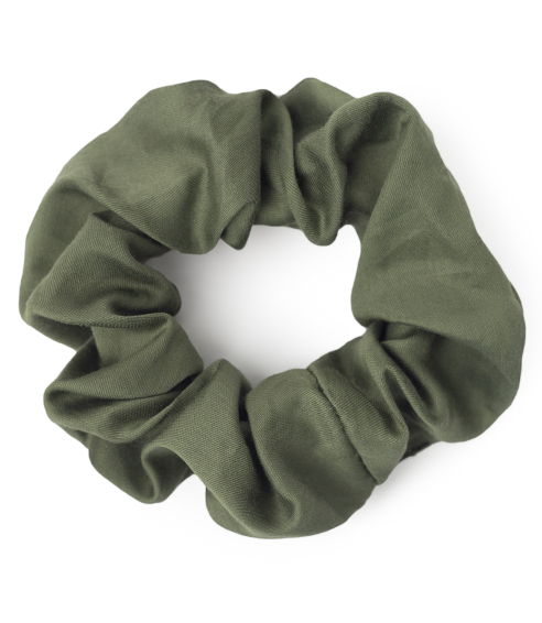 Satininės plaukų gumytės „Moss green“. Hiuslenkit