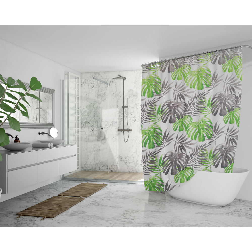 Suihkuverho „Rainforest“. Suihkuverhot, 180x180 cm 