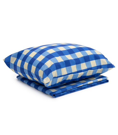 Vauvan pussilakanasetti „Blue grid“. Vauvan pussilakanasetti