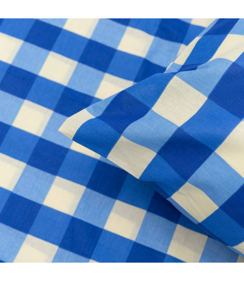 Vauvan pussilakanasetti „Blue grid“. Vauvan pussilakanasetti