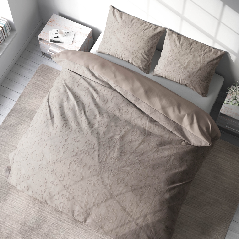 Pussilakanasetti „Beige Floro“. Pussilakanasetti 200x220, 200x200 cm, 200x220 cm