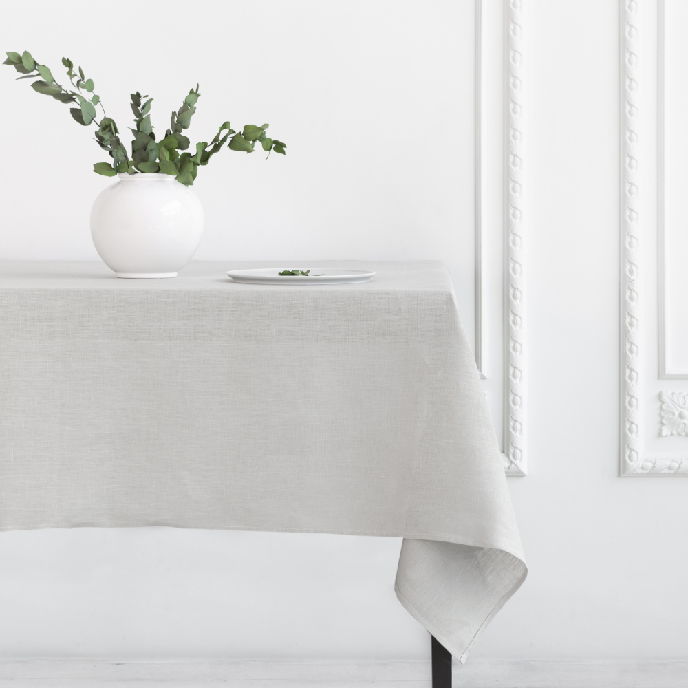 Pöytäliina „Linen grey“. Pellavapöytäliinat, 140x140 cm, 140x300 cm
