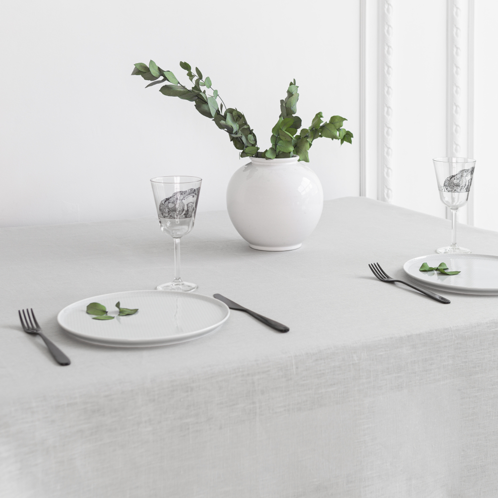 Pöytäliina „Linen grey“. Pellavapöytäliinat, 140x140 cm, 140x300 cm