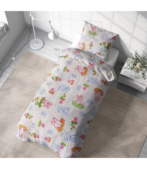 Lasten pussilakanasetti „Rose bears”. Lasten pussilakanasetti