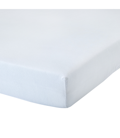 Muotoonommeltu froteelakana „White Terry sheet“. Muotoonommeltu lakana 160x200