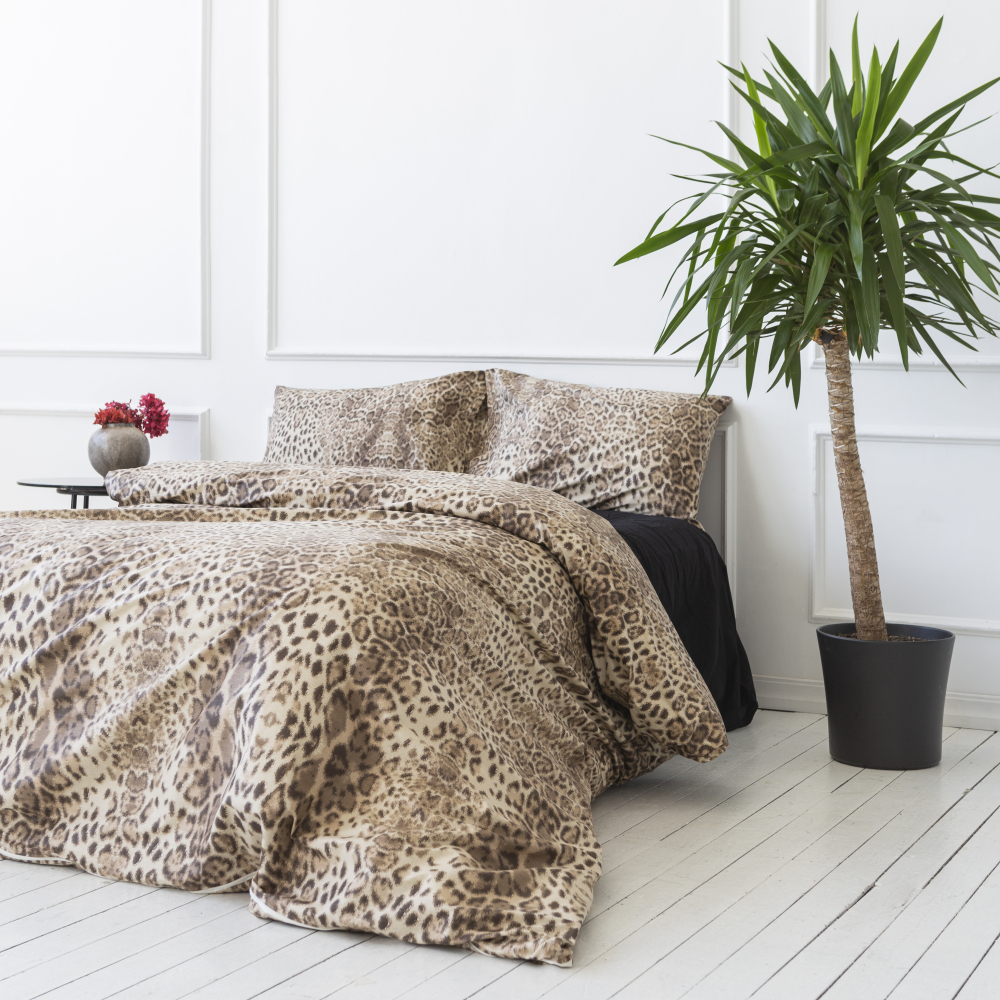 Pussilakanasetti „Leopard“. Puuvilla pussilakanasetti, 140x200 cm, 160x200 cm, 200x200 cm, 200x220 cm