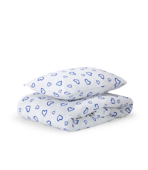 Lasten pussilakanasetti „Blue love“. Lasten pussilakanasetti