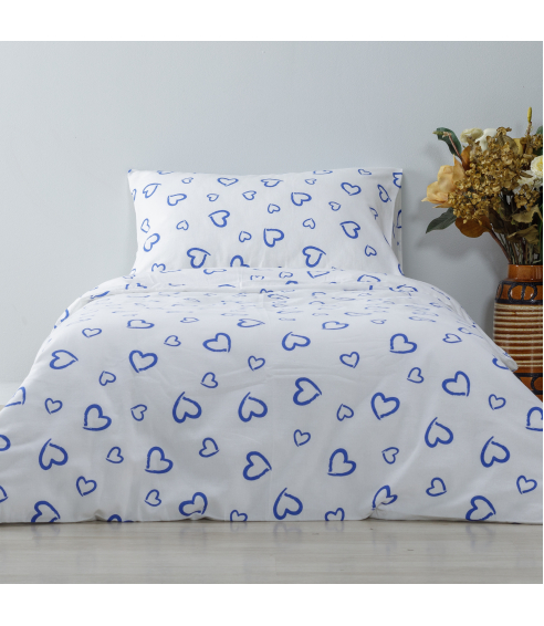 Lasten pussilakanasetti „Blue love“. Lasten pussilakanasetti