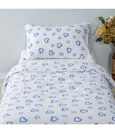 Lasten pussilakanasetti „Blue love“. Lasten pussilakanasetti