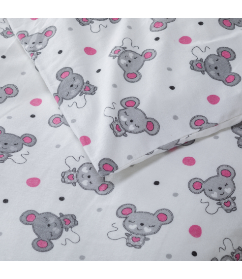 Lasten pussilakanasetti „Mousy“. Lasten pussilakanasetti
