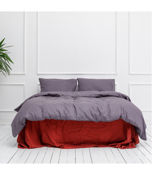 Pussilakanasetti „Classic dark purple“. Puuvilla pussilakanasetti