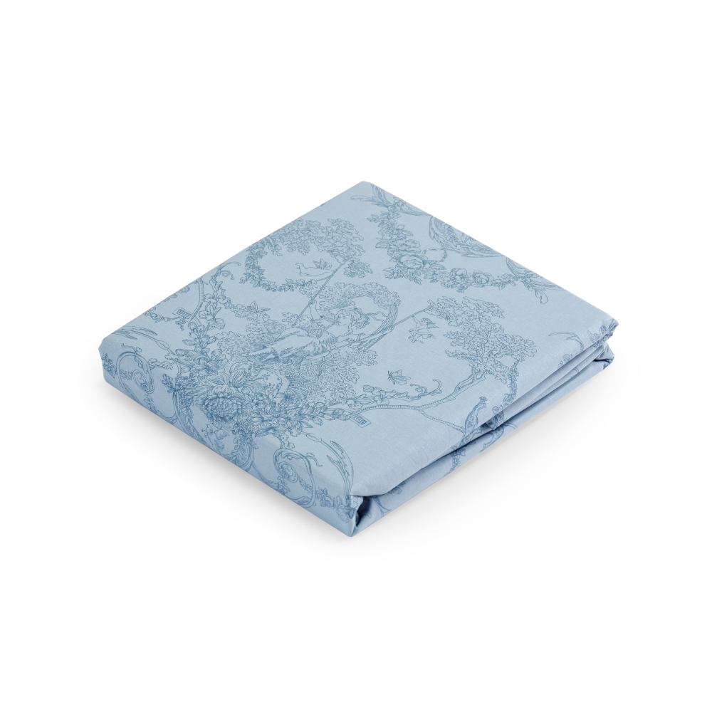 Pussilakanasetti „Toile de Jouy blue“. Puuvilla pussilakanasetti, 140x200 cm, 200x200 cm