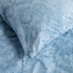 Pussilakanasetti „Toile de Jouy blue“. Puuvilla pussilakanasetti, 140x200 cm, 200x200 cm