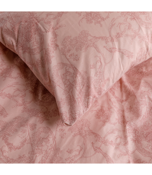 Pussilakanasetti „Toile de Jouy caffe“. Puuvilla pussilakanasetti