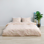 Premium satiinipussilakanasetti „Pink curls“. Satiinipussilakanasetti, 160x200 cm, 200x200 cm, 200x220 cm