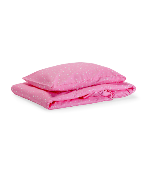 Pussilakanasetti „Pink Galaxy“. Puuvilla pussilakanasetti