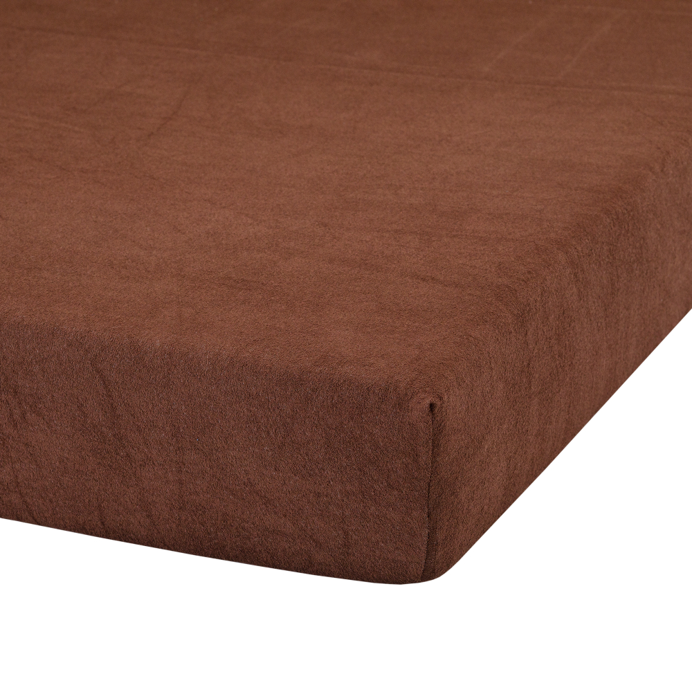 Froteelakana kuminauhalla „Brown“. Ruskea pussilakanasetti, 90x200 cm, 160x200 cm, 180x200 cm