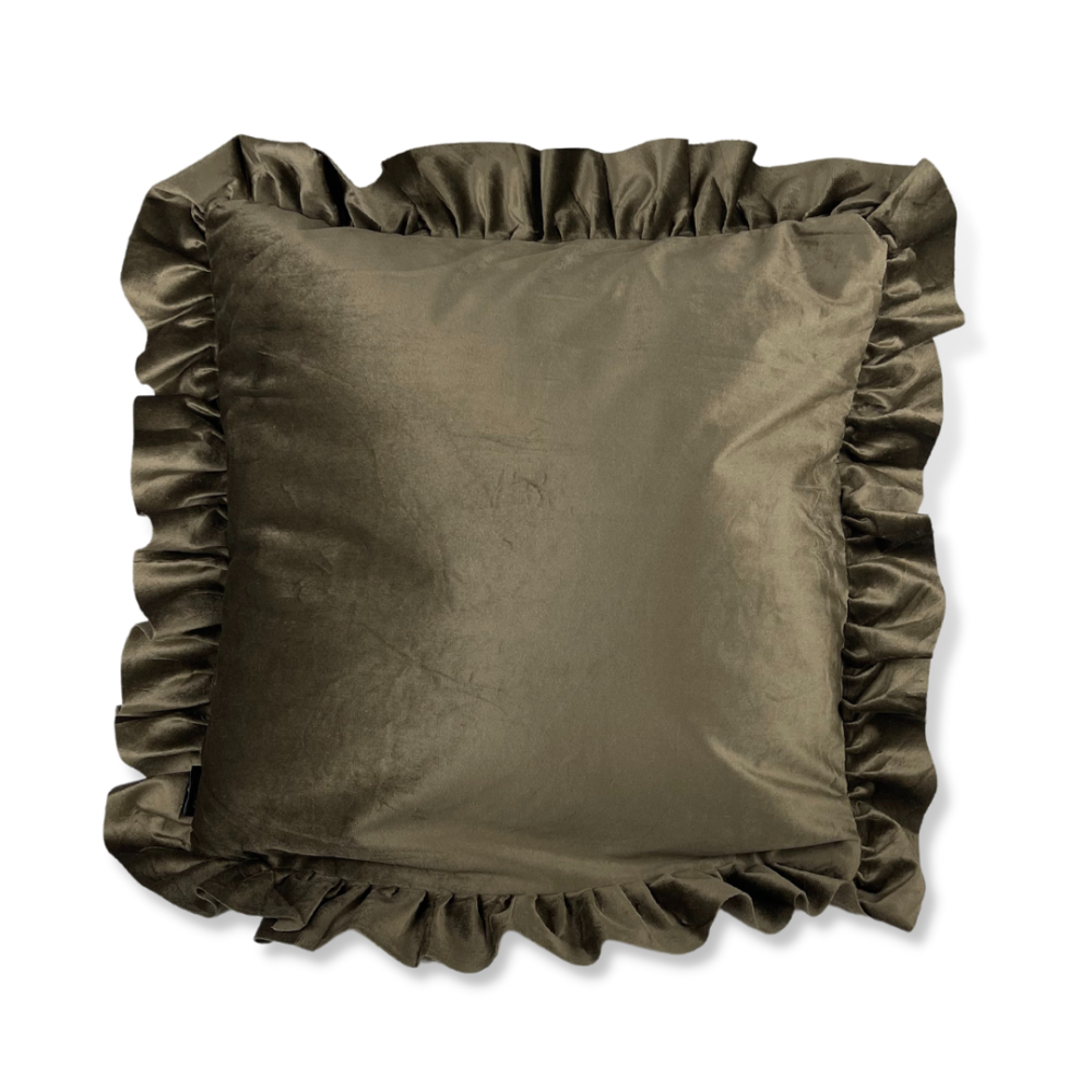 Tyynynpäällinen „Green Ruffle“. Dekoratiiviset tyynyliinat