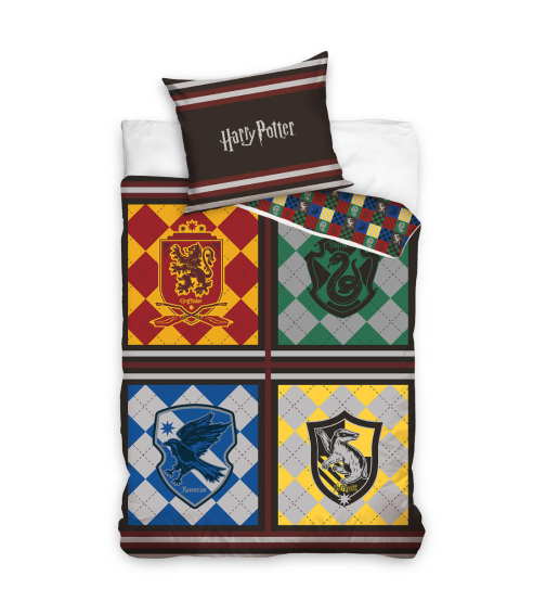 Pussilakanasetti „Houses of Hogwarts“. Puuvilla pussilakanasetti