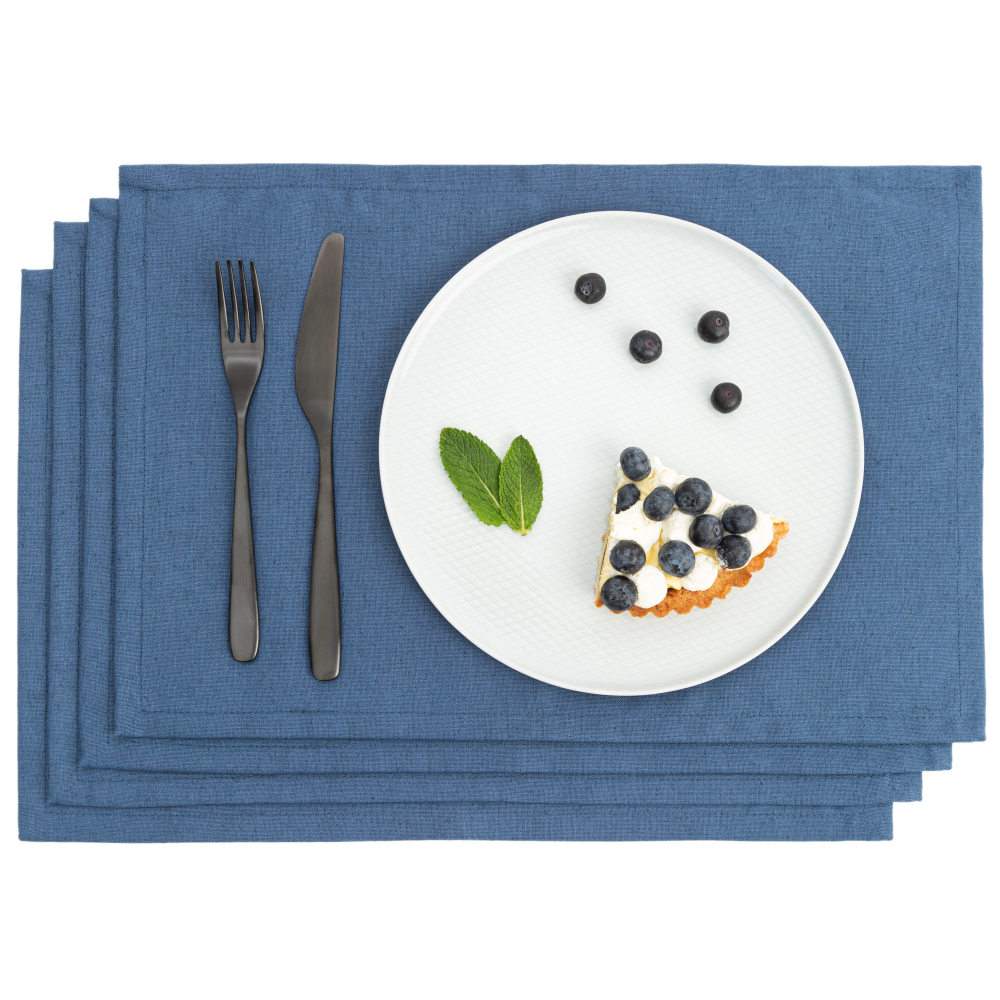 Stalo padėkliukai „Linen royal blue“ 4vnt.. Pellavaliinat, 30x45 cm