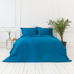 Premium satiinipussilakanasetti „Turquoise“. Satiinipussilakanasetti, 200x200 cm