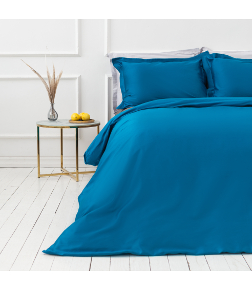 Premium satiinipussilakanasetti „Turquoise“. Satiinipussilakanasetti