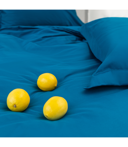 Premium satiinipussilakanasetti „Turquoise“. Satiinipussilakanasetti