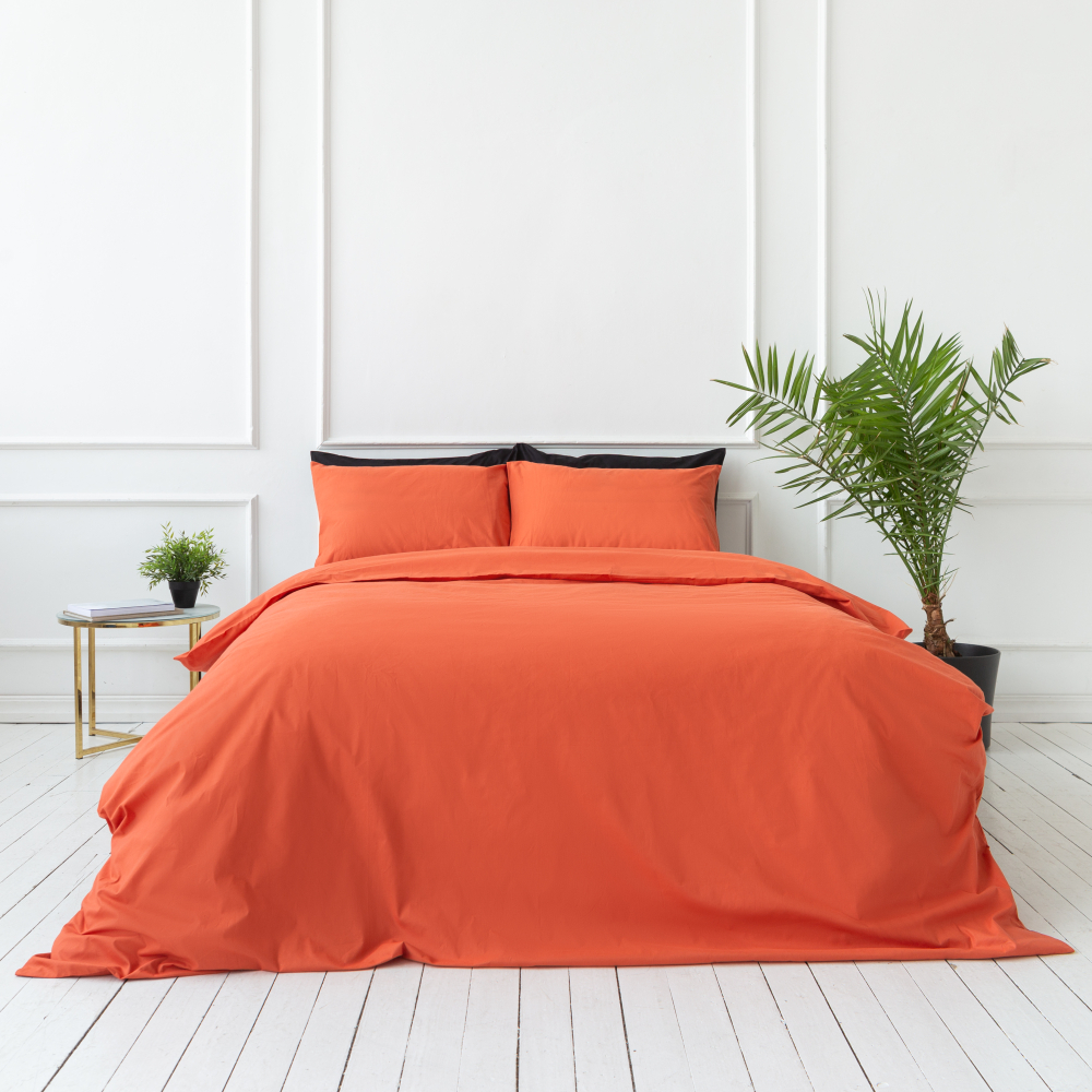 Pussilakanasetti „Orange rust“. Puuvilla pussilakanasetti, 140x200 cm, 160x200 cm, 200x200 cm