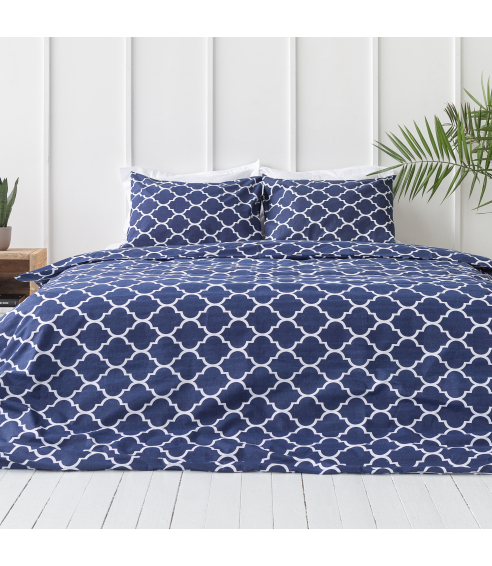 Pussilakanasetti „Morocco dark blue“. Puuvilla pussilakanasetti
