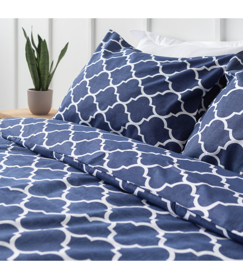 Pussilakanasetti „Morocco dark blue“. Puuvilla pussilakanasetti