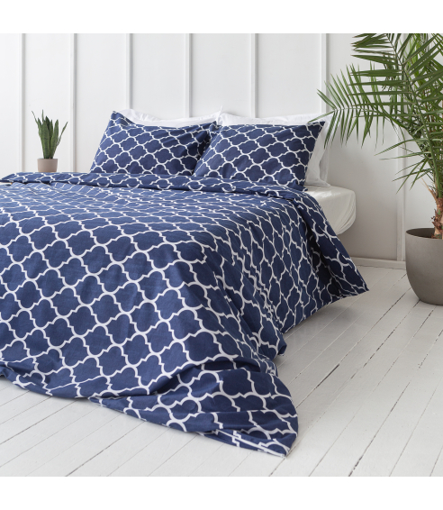 Pussilakanasetti „Morocco dark blue“. Puuvilla pussilakanasetti