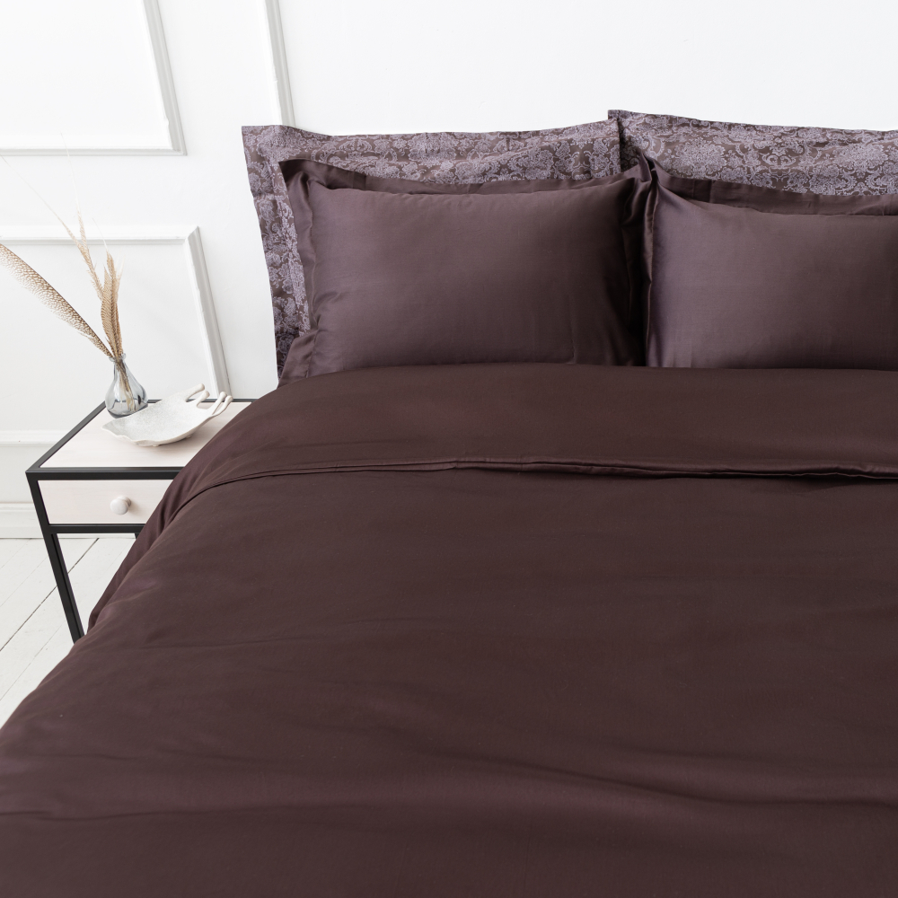 Premium satiinipussilakanasetti „Chocolate“. Satiinipussilakanasetti, 140x200 cm, 200x200 cm, 200x220 cm