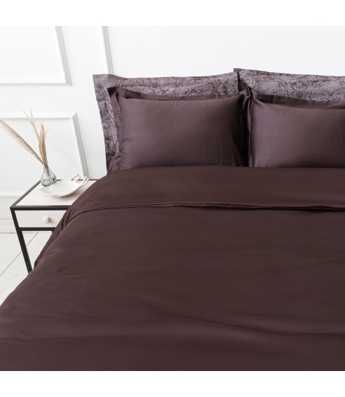 Premium satiinipussilakanasetti „Chocolate“. Satiinipussilakanasetti