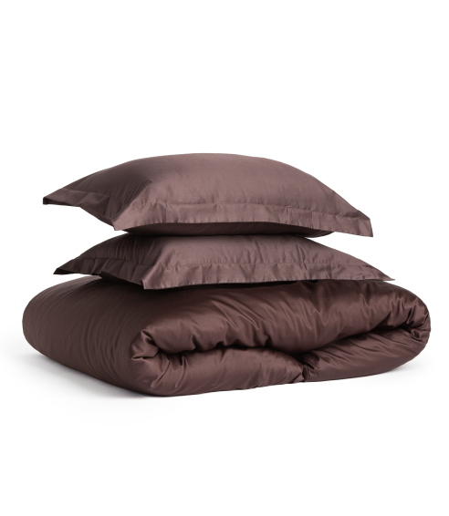 Premium satiinipussilakanasetti „Chocolate“. Satiinipussilakanasetti
