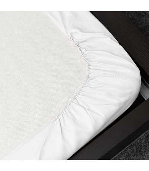 Satininė paklodė su guma „Classic White“. Muotoonommeltu lakana