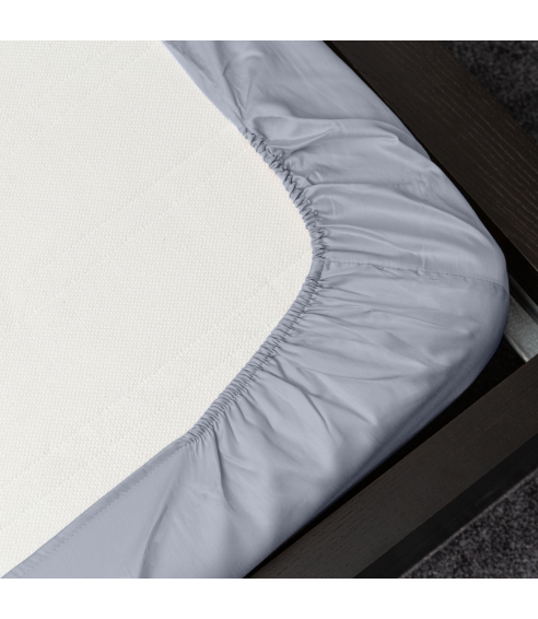 Satininė paklodė su guma „Classic grey“. Muotoonommeltu lakana