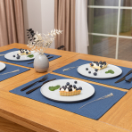 Stalo padėkliukai „Linen royal blue“ 4vnt.. Pellavaliinat, 30x45 cm